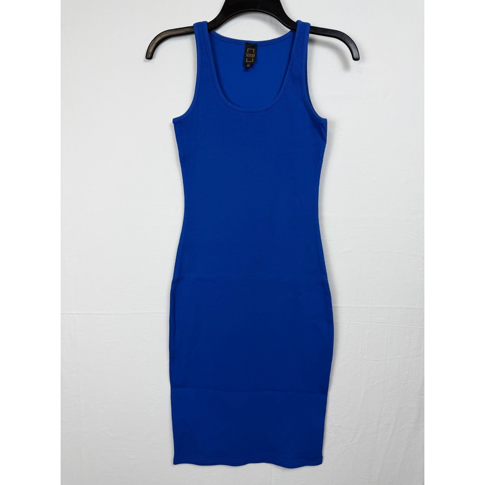 Votique NWOT Ribbed Tank Bodycon Dress Women's Size M Royal Blue Sleeveless
